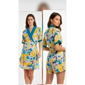 VTG SILK Oscar De La Renta Floral Skort romper 90s Womens 14 summer classic chic